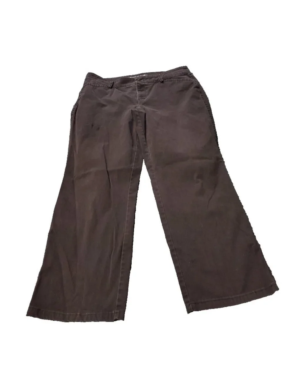 Dockers Pants Womens Size 10 Short 32x26 Brown Chino Khaki Wide Leg Cuff LL y2K